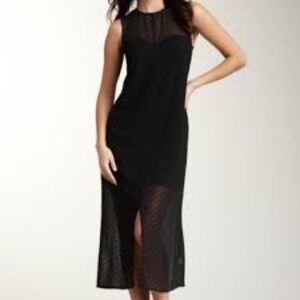 Kensie Women’s Black Sheer Polka Dot Whimsy Goth Fairy Dress Size M